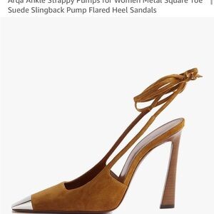 Elegant Brown Suede Women's Shoes with Silver Accents